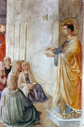 San Stefano predica (dettaglio), metà XV secolo