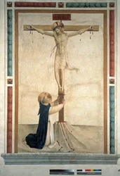 La crocifissione con San Domenico. Iscrizione 