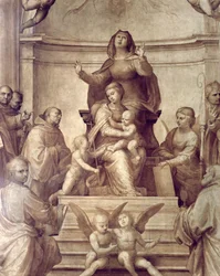 Pala del Gran Consiglio, dettaglio raffigurante la Sacra Conversazione
