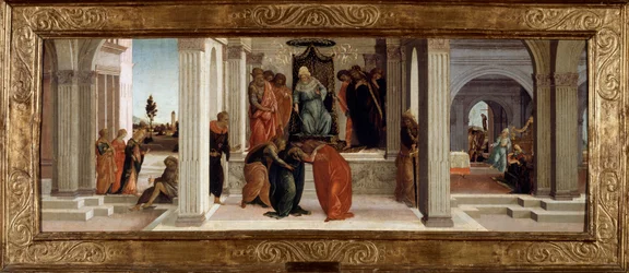 Tre scene della storia di Ester: Mardocheo lamenta, lo svenimento di Ester, Aman implora la grazia