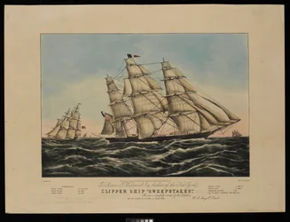 A Aaron J Westervelt Esq. costruttore della nave clipper di New York Sweepstakes questa stampa è rispettosamente dedicata dagli editori...