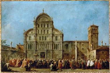 La processione del Doge di Venezia alla chiesa di San Zaccaria il giorno di Pasqua ...