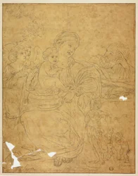 Sacra Famiglia con due angeli