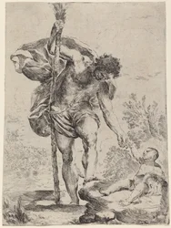 San Cristoforo che Dà la Mano a Gesù Bambino, 1650s