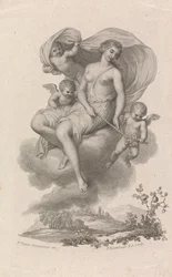 Venere con tre amorini nel cielo