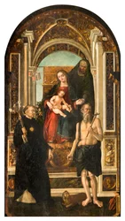 Transetto nord, Altare di San Nicola, Madonna in trono con Bambino, Sant
