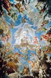 Apoteosi, affresco di Casa Pamphilj di Francesco Cozza, Palazzo Doria Pamphilj, Roma, Italia