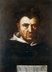Ritratto di Tommaso Campanella (1568-1639), filosofo domenicano italiano, dipinto di Francesco Cozza, ca 1630