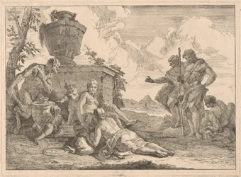 Un Satiro con un Bastone e Altre Sette Figure