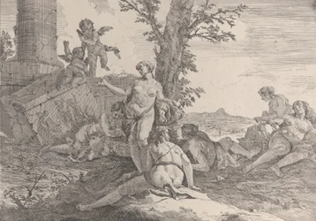 Sei ninfe e due putti, da Baccanali e Storie, 1744