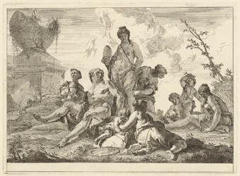 Venere e Vulcano con tre ninfe e tre cupidi