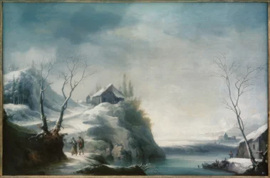 Paesaggio invernale con viaggiatori