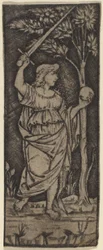 Figura Allegorica: Donna con Spada e Sfera