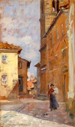 Per strada a Volterra