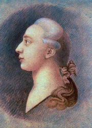 Ritratto di Giacomo Casanova (1725-1798) - di Francesco Giuseppe Casanova (1727-1802), c. 1750 - Sanguigna, gesso nero e bianco su carta - Museo di Storia dello Stato, Mosca