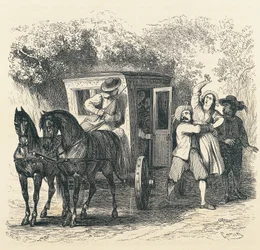 Rapimento di Lucia, episodio da I Promessi Sposi, di Alessandro Manzoni, illustrazione di Francesco Gonin per l