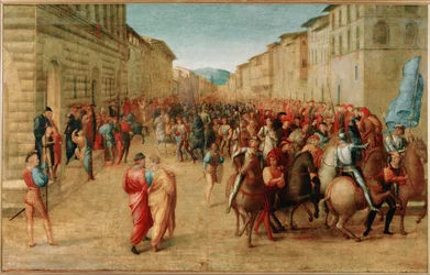 Ingresso del re Carlo VIII di Francia nella città di Firenze (olio su tavola)