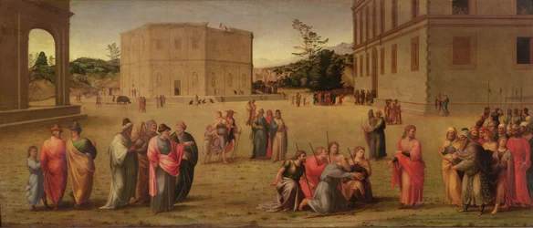 Giuseppe presenta suo padre e i suoi fratelli al faraone, ca. 1515