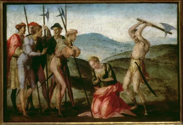 Il martirio di una santa (pannello)