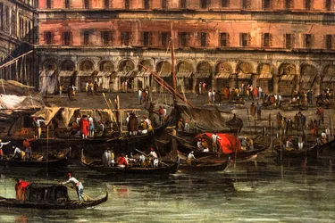 Ponte di Rialto, particolare, dopo il 1754 (olio su tela)