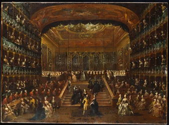 La cena e il ballo nel Teatro San Benedetto a Venezia, in onore dei Conti Del Nord, 22 gennaio 1782