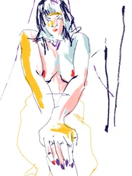 Ritratto di nudo dai colori vivaci