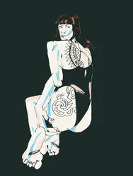 Elegante posa con tatuaggi