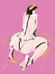 Nudo femminile visto di schiena, rosa