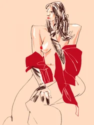 Ragazza con guanti beige