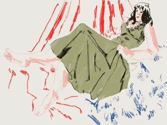 Schizzo di moda: abito verde