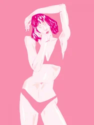 Donna in rosa in posa