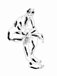 Figura seduta in atteggiamento contemplativo