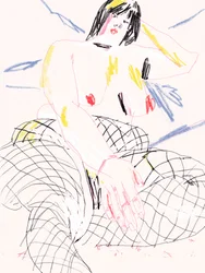 Figura sensuale in calze a rete