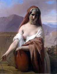 Rebecca al pozzo. Dipinto di Francesco Hayez. Accademia di Brera. Milano