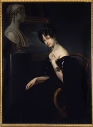 Ritratto della marchesa Cristina Trivulzio, principessa di Belgiojoso (Belgio) (1808-1871), patriota e donna di lettere italiana, dipinto di Francesco Hayez. A Firenze, Italia.