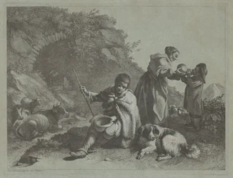 Pastore seduto e donna che dà da bere a un bambino, 1759-1782