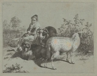 Pastorella Seduta con Tre Arieti, 1762