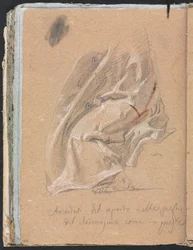 Verona Sketchbook: Studio di drappeggio con piede e iscrizione (pagina 88)