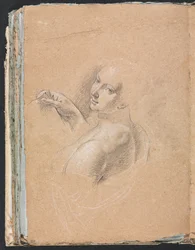 Taccuino di Verona: Nudo femminile che guarda sopra la spalla sinistra pagina 74, 1760