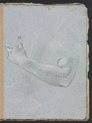 Taccuino di Verona: braccio sinistro e mano pagina 47, 1760