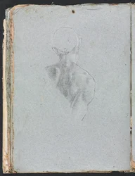 Verona Sketchbook: Nudo maschile testa e spalle da dietro (pagina 62)