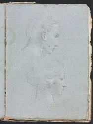 Verona Sketchbook: Due teste pagina 85, 1760