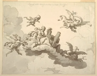 Disegno, Progetto per un soffitto dipinto: Trionfo della mitezza e della forza, 1780 ca.