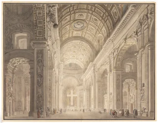 Interno di San Pietro illuminato