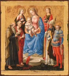 Maria con bambino e sei santi