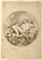 Disegno, Progetto per un affresco sul soffitto: Leda e il cigno, 1775 ca.