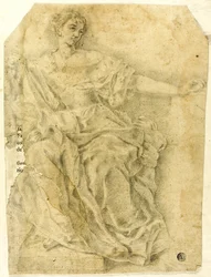 Figura femminile allegorica seduta