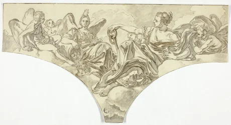 Decorazione del pennacchio con figure allegoriche sedute della Speranza e della Concordia