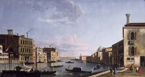 Venezia: Il Canal Grande visto dal Campo San Vio verso il Bacino