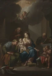 Schizzo di presentazione per "La Sacra Famiglia con i santi Anna, Gioacchino e Giovanni Battista" (per Santa Maria in Via Lata, Roma)